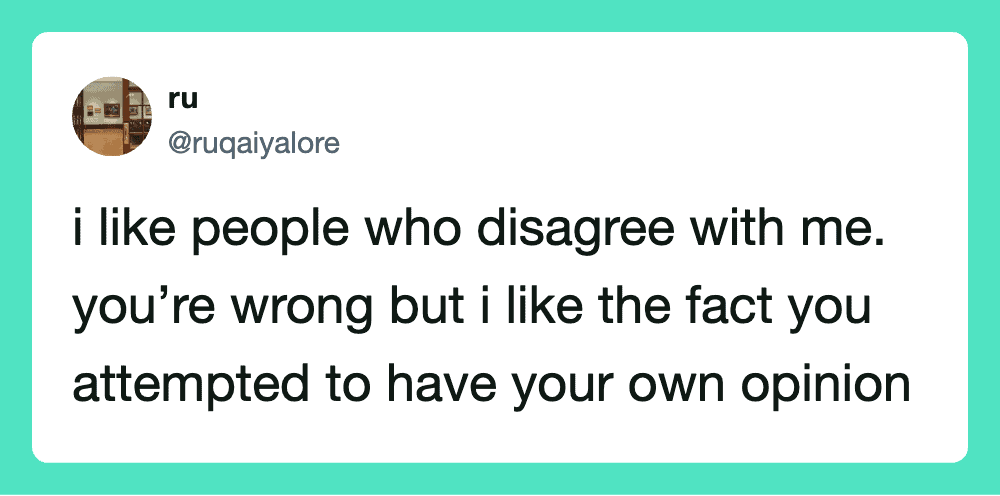 I like people who disagree with me. You're wrong but I like the fact you attempted to.