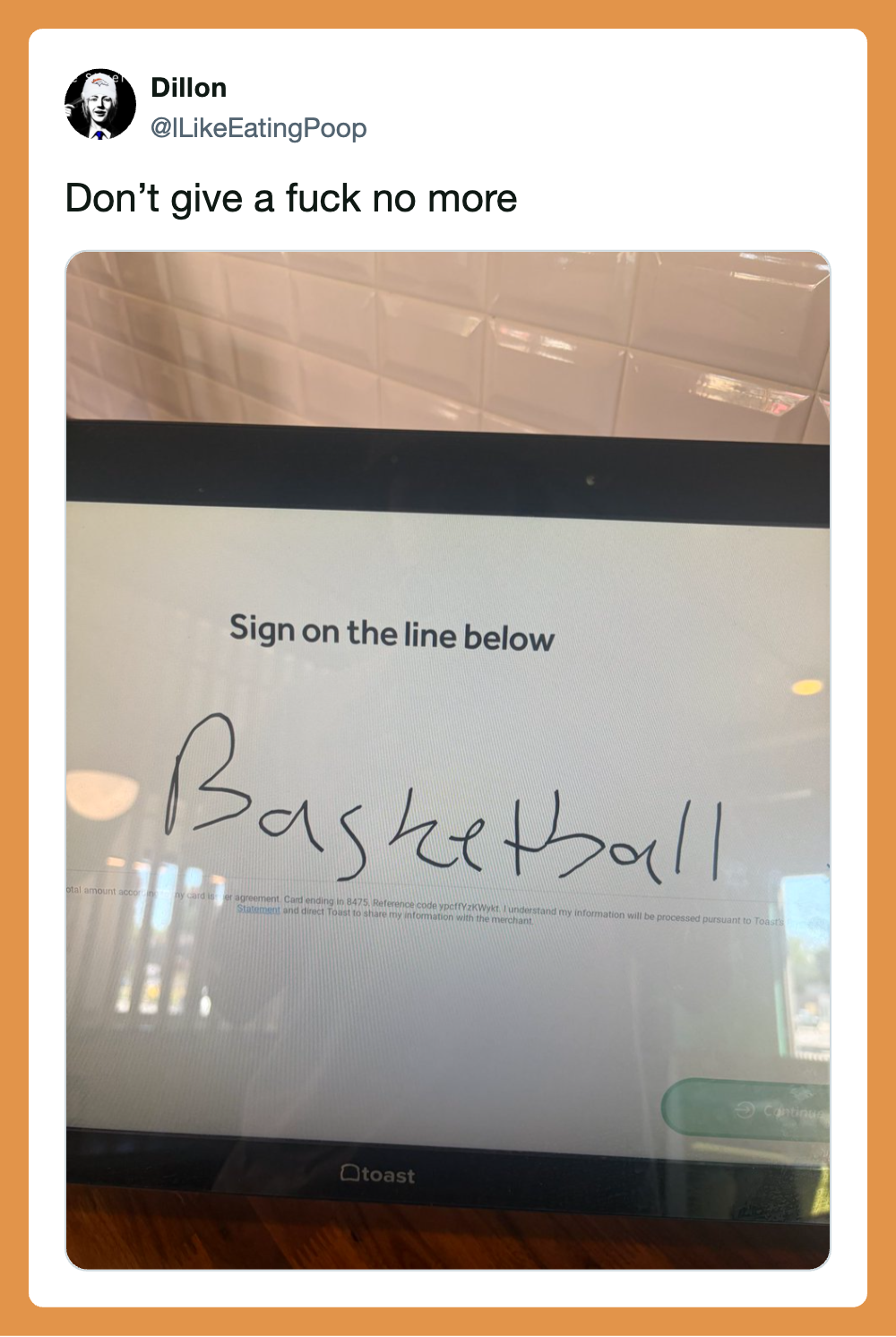 Sign on the line below that says 'Basketball' with a handwritten signature.