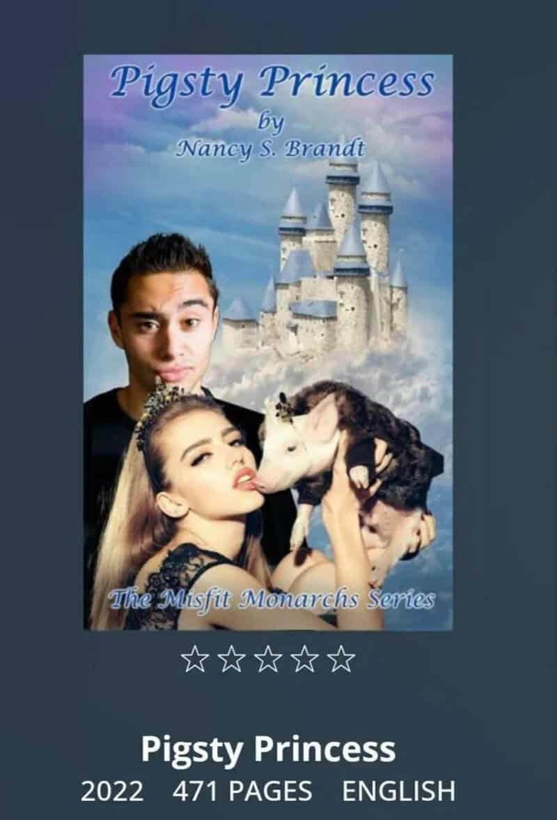 Pigsty Princess book cover with a castle, a girl, a boy, and a pig.