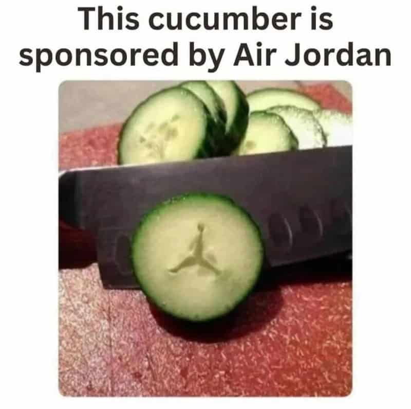 Cucumber with Air Jordan logo, sponsored by Air Jordan.