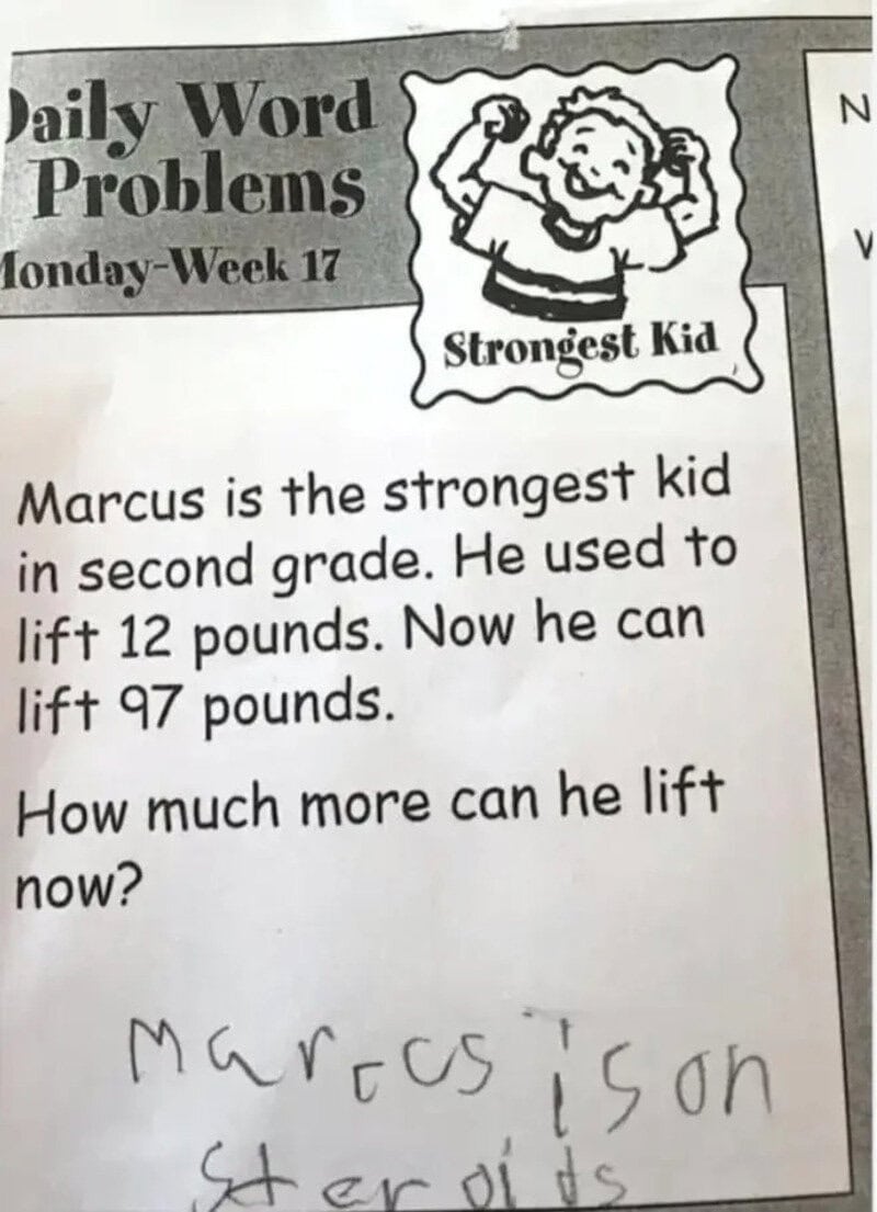 Daily Word Problems: Marcus is the strongest kid in second grade. He used to lift 12 pounds. Now he.