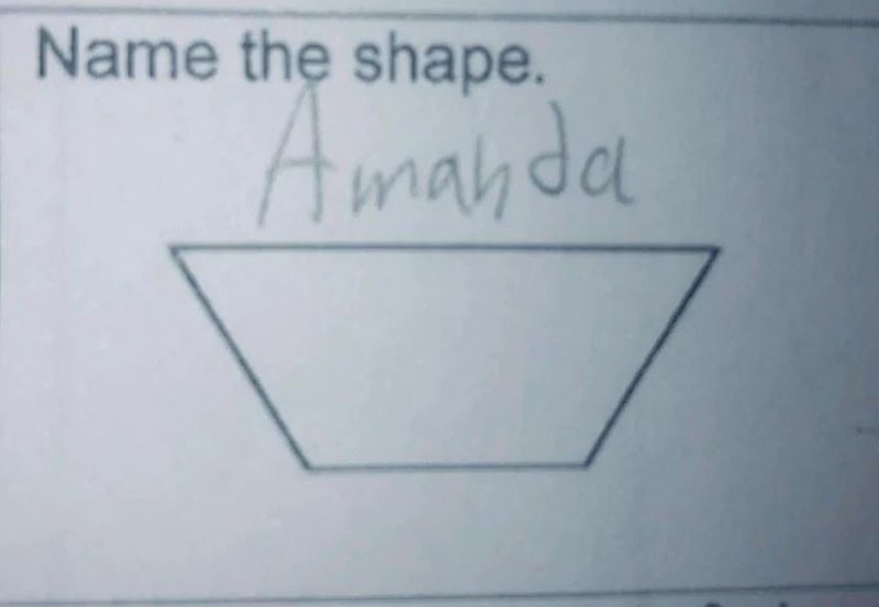Name the shape. Amayda.