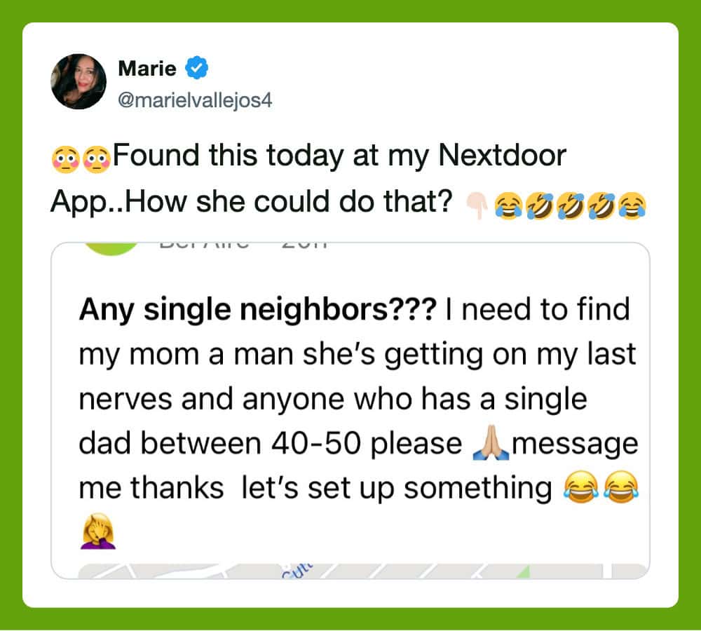 Marie found a funny post on Nextdoor about finding a single dad neighbor.