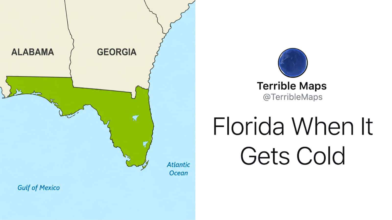 Map of Florida highlighted in green with surrounding states and Gulf of Mexico.