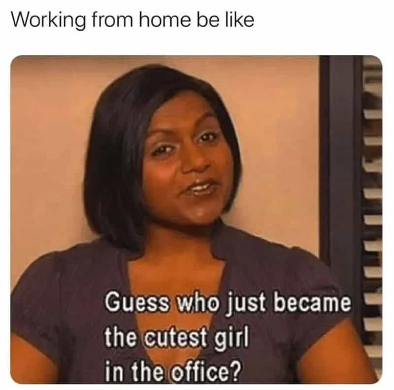Working from home be like. Guess who just became the cutest girl in the office?.