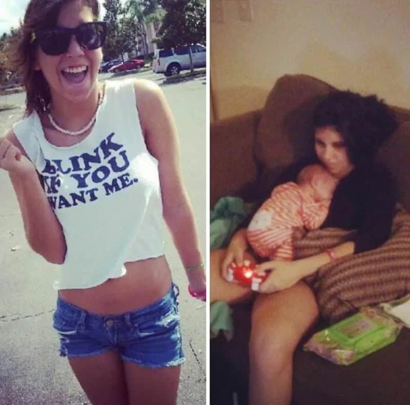 Side-by-side photos of a woman and a girl, both holding gaming controllers.