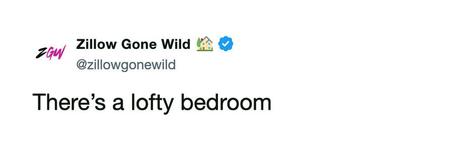 There’s a lofty bedroom.
