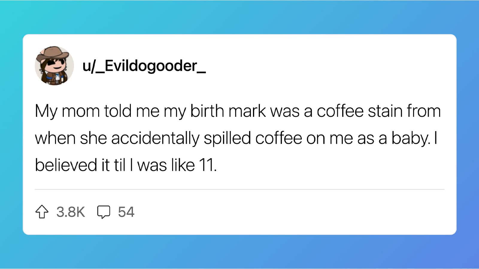 A social media post about believing a coffee stain was a birth mark.