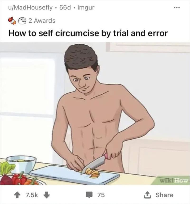 How to self circumcise by trial and error with a boy cutting his foreskin at home.