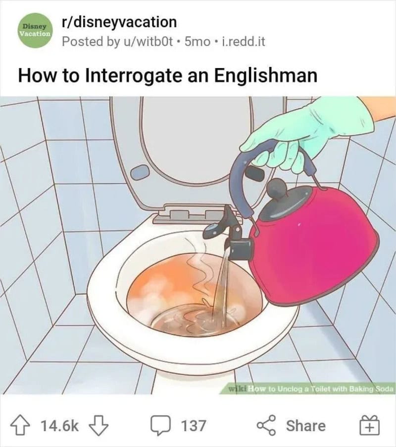 How to interrogate an Englishman with a kettle and baking soda.