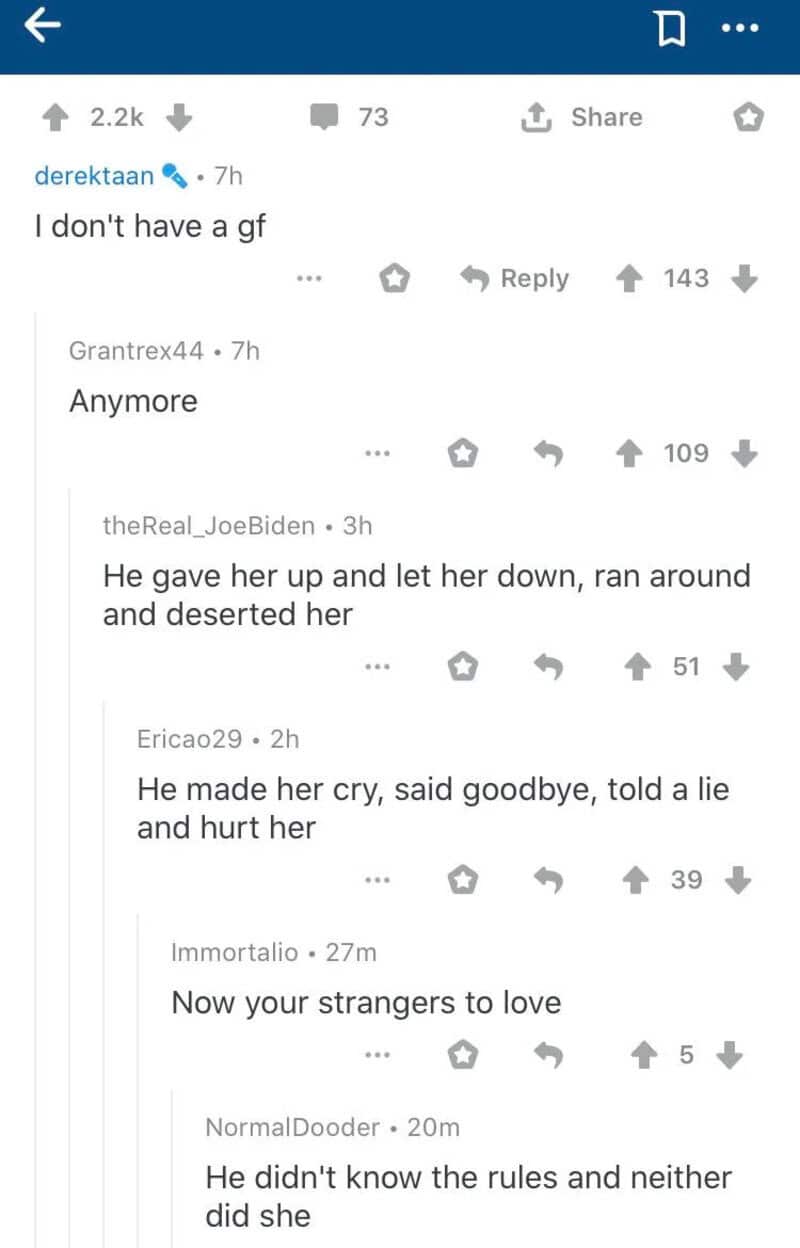 Comments section with various user comments about a person and their actions.