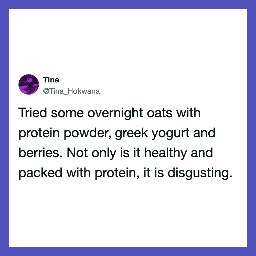 Tried overnight oats with protein powder, Greek yogurt, and berries, looks healthy but disgusting.