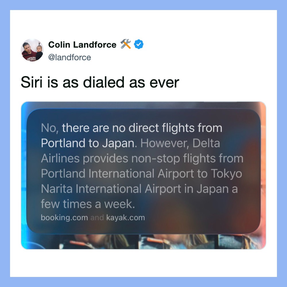 Siri is as dialed as ever. No, there are no direct flights from Portland to Japan. However, DeltaAir.