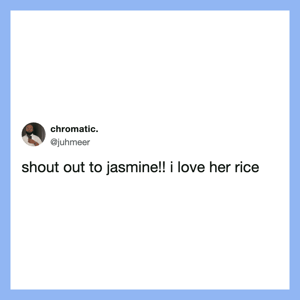 Shout out to jasmine!! i love her rice.