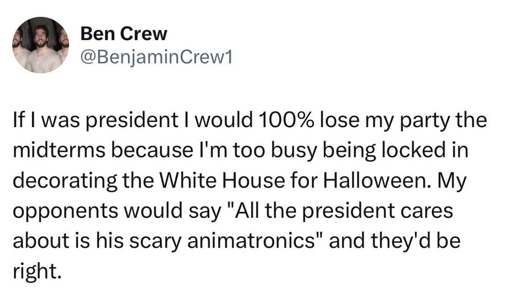 If I was president I would 100% lose my party the midterms because I'm too busy being locked in to ….