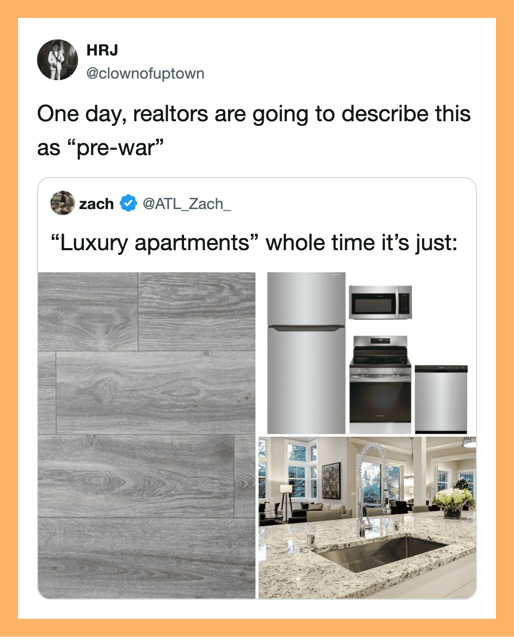 Realtors call it pre-war, but it's just luxury apartments with modern appliances and interiors.