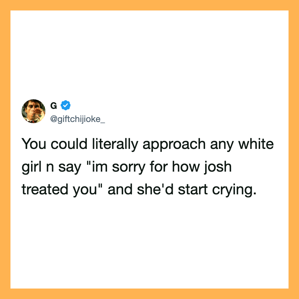 Twitter post about approaching white girls and making them cry.