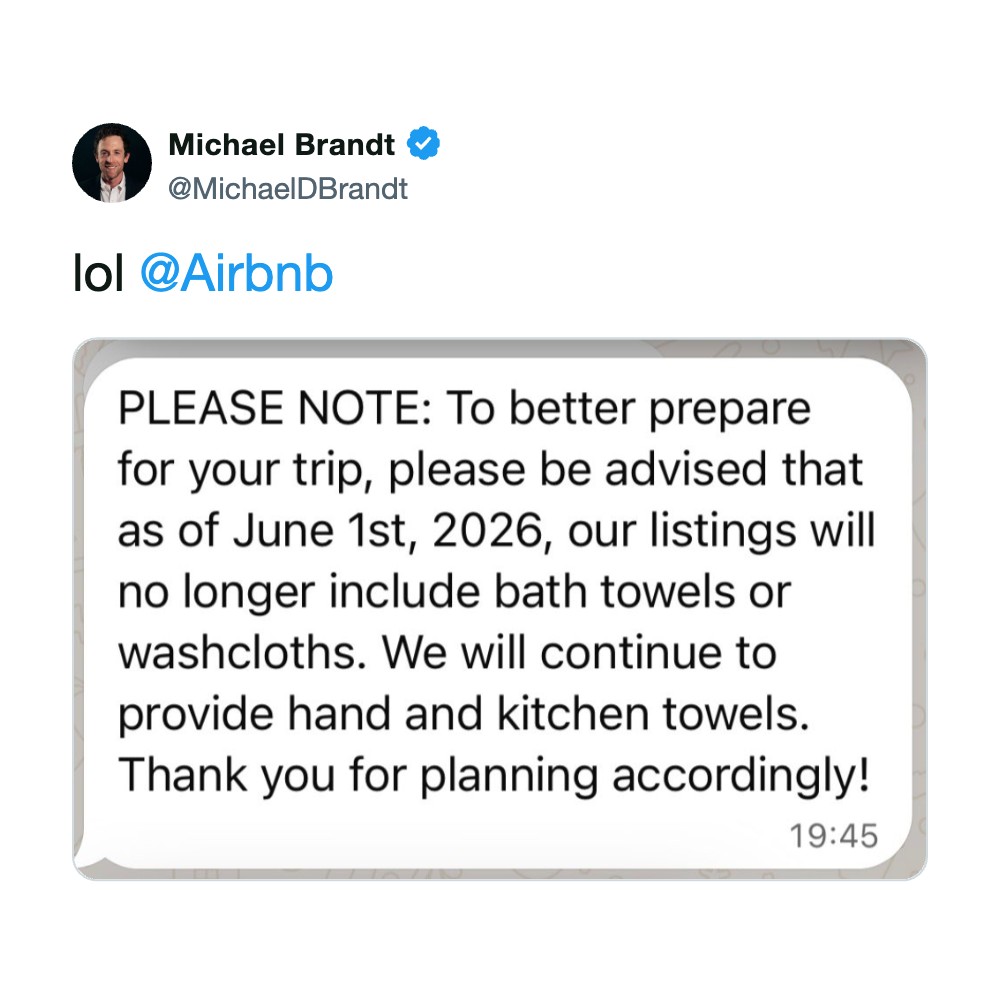 Lol @Airbnb. PLEASE NOTE: To better prepare for your trip, as of June 1st, 2026, listings will no.