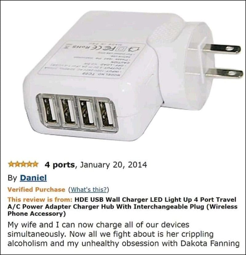 USB wall charger with four ports, review about charging devices simultaneously.