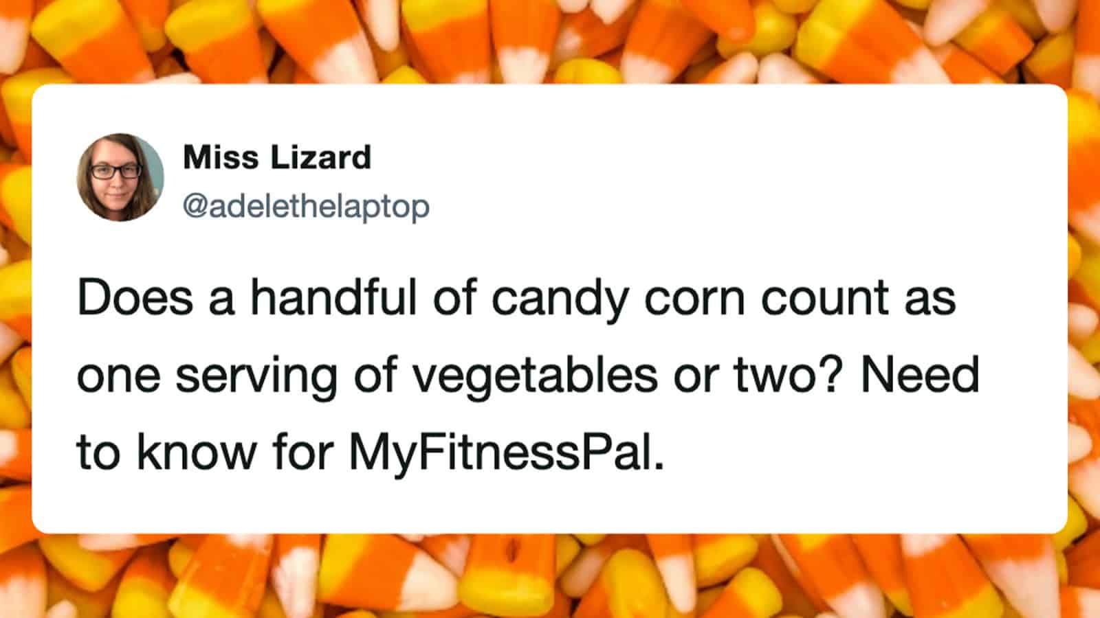 Miss Lizard's tweet about candy corn counting as vegetables.
