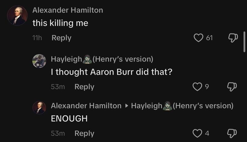 Screenshot of a comment thread with three comments about killing, including a reply questioning if a.