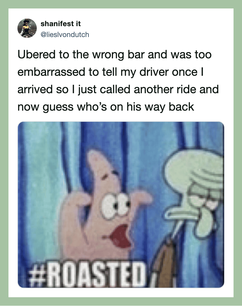 Patrick and Squidward from SpongeBob SquarePants with #ROASTED text.