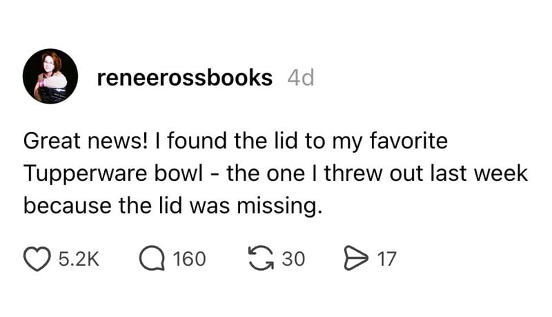 User found the lid to their Tupperware bowl after it was missing.