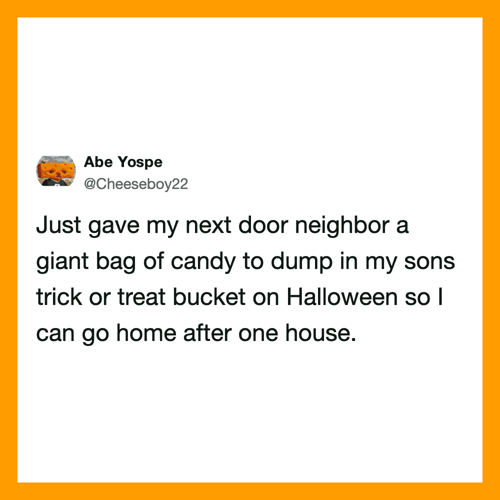 Neighbor gave my son a giant bag of candy for Halloween.
