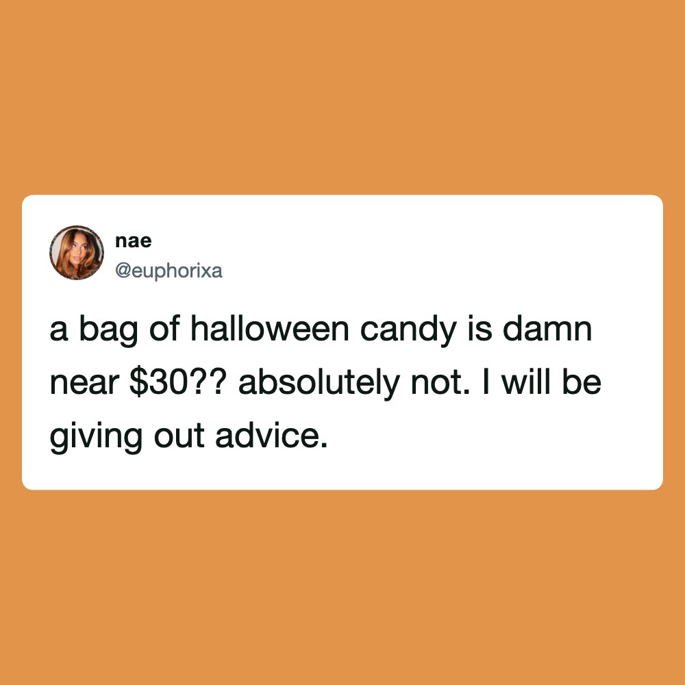 A white rounded rectangle containing a post by nae (@euphorixa) saying: 'a bag of h al低.