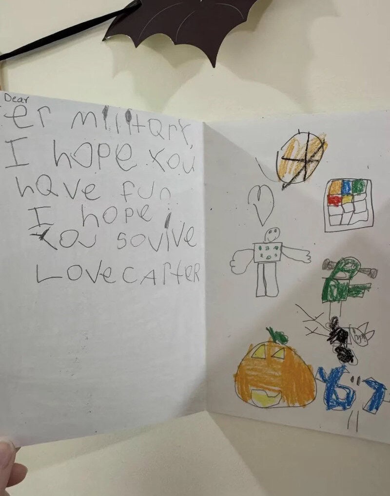 Dear recipient, I hope you have fun. I hope you solve love and care after.