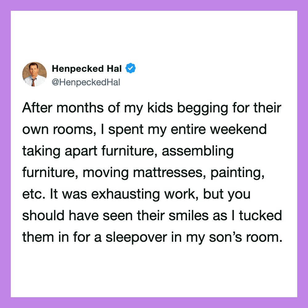 After months of my kids begging for their own rooms, I spent my entire weekend taking apart家具,assem附.
