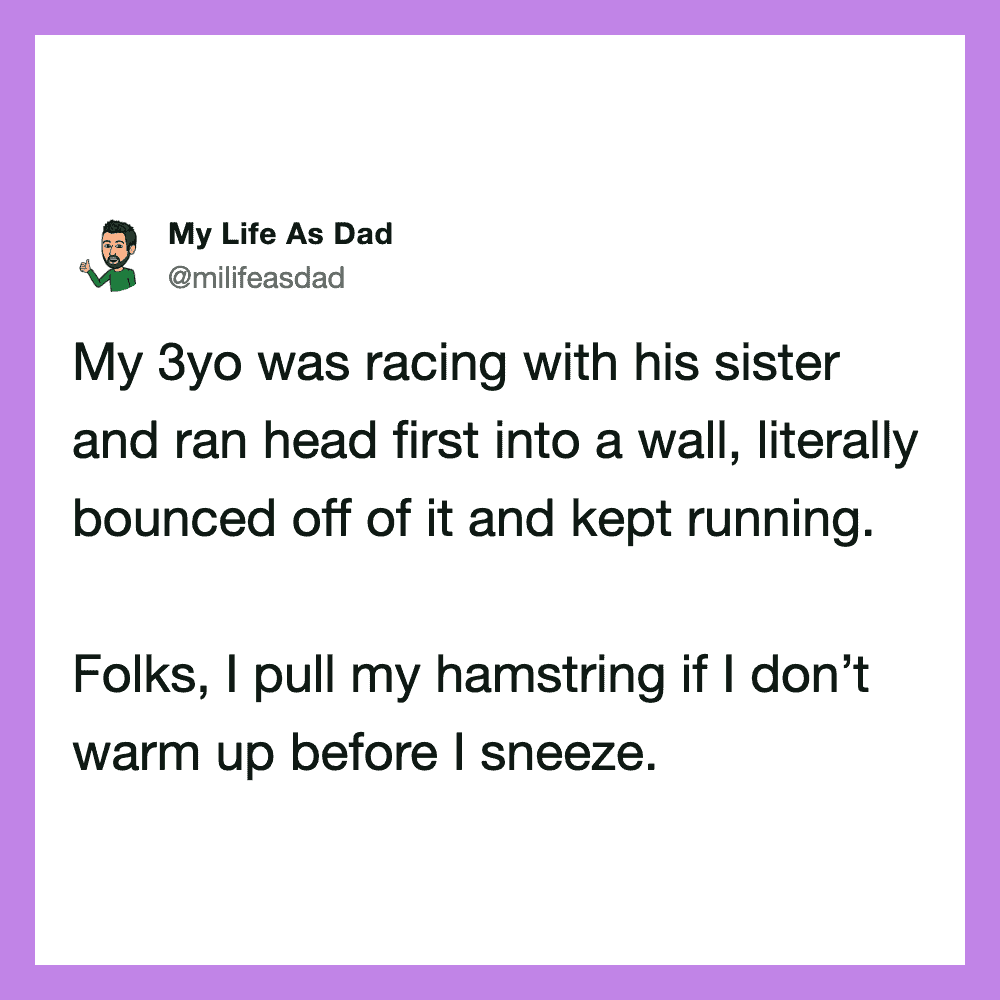 My 3yo was racing with his sister and ran head first into a wall, literally bounced off of it and ke.