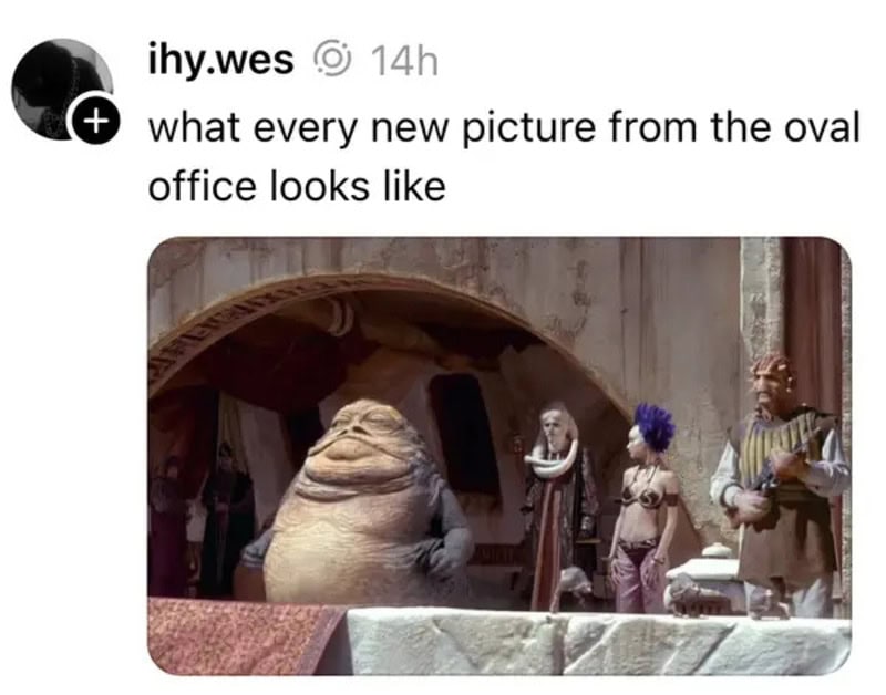 A scene from the Star Wars universe with alien characters in an office setting.