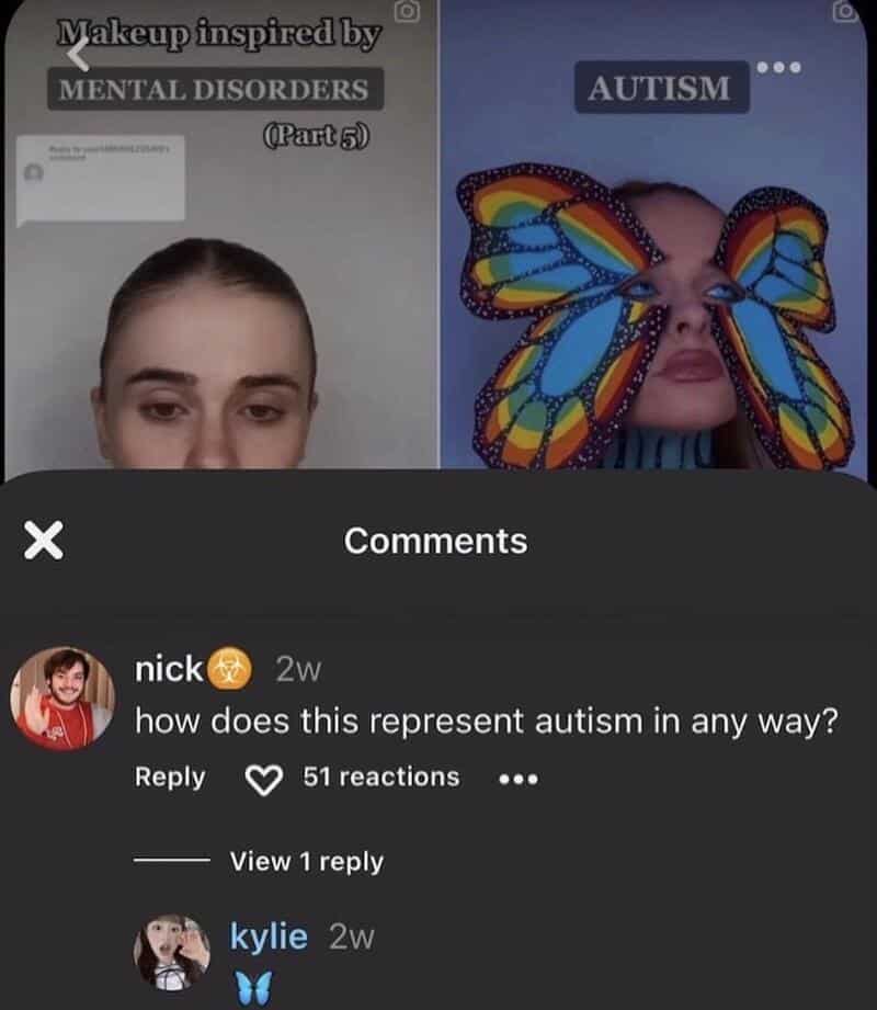 Two images side by side, one with a person and text about mental disorders, the other with a person,.
