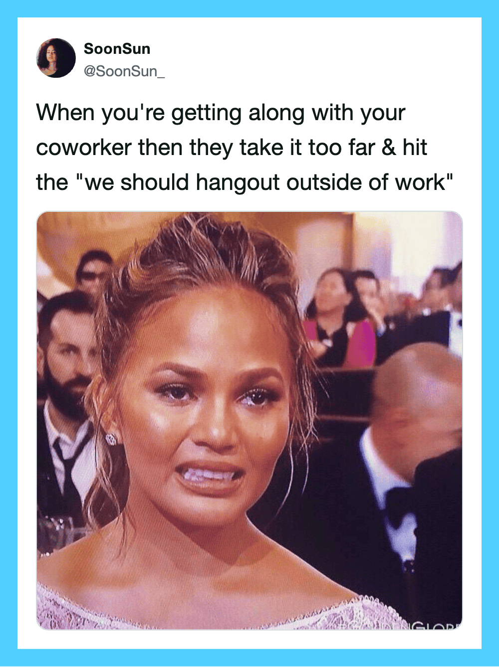When you're getting along with your coworker then they take it too far & hit the 'we should hangout'.