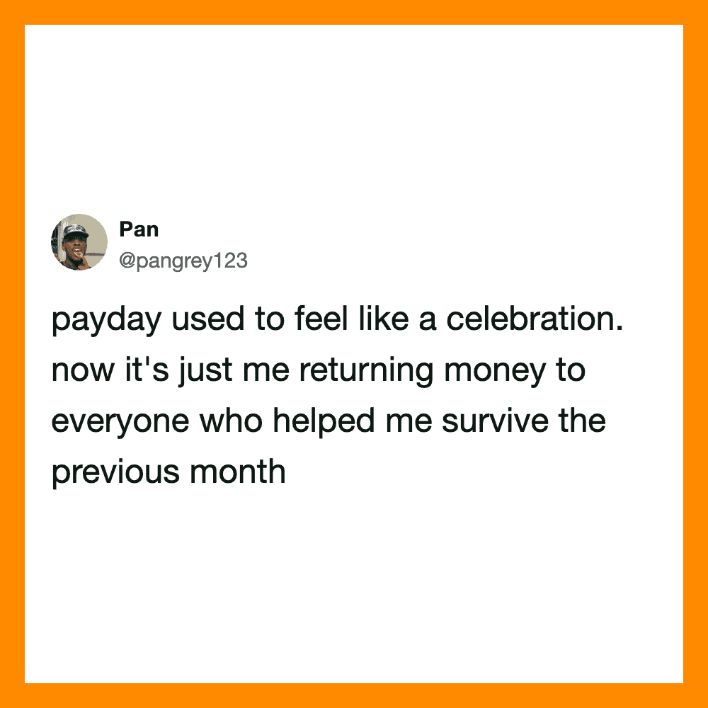 Payday used to feel like a celebration. now it's just me returning money to everyone who帮.