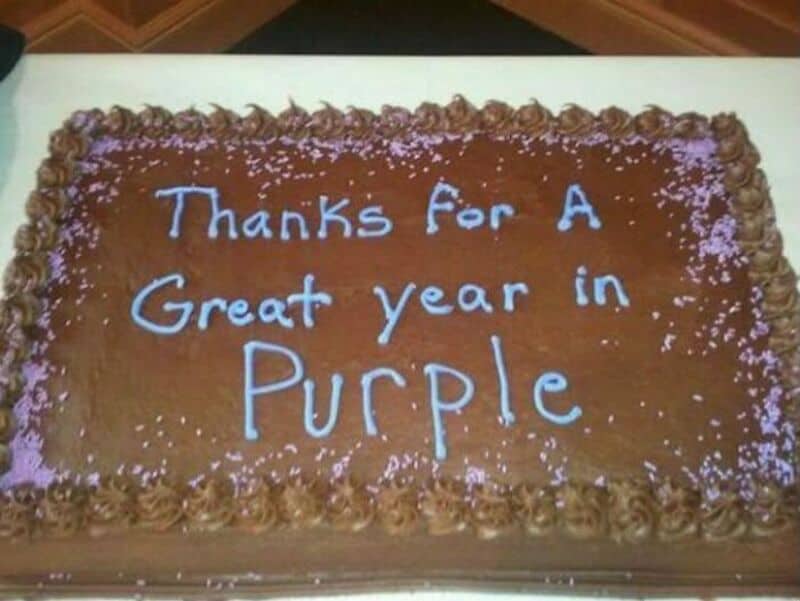 Thanks For A Great year in Purple.