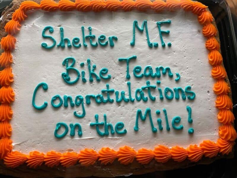 Shelter MF. Bike Team, Congratulations on the Mile!.