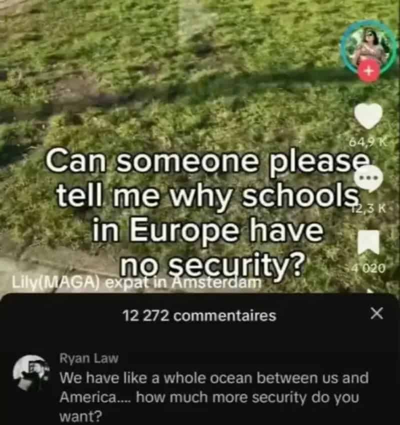 Can someone please tell me why schools in Europe have no security?.