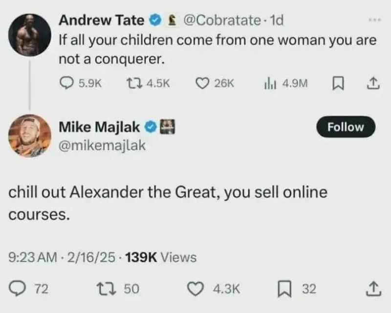 Twitter exchange about children and online courses, with user comments and views.