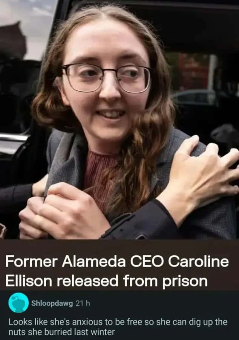 Former Alameda CEO Caroline Ellison released from prison.