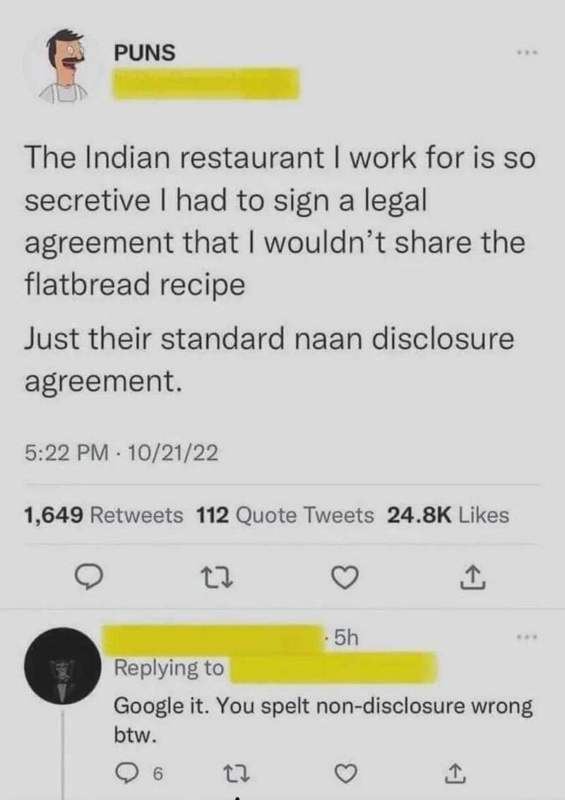 The Indian restaurant I work for is so secretive I had to sign a legal agreement that I wouldn’t分享e.