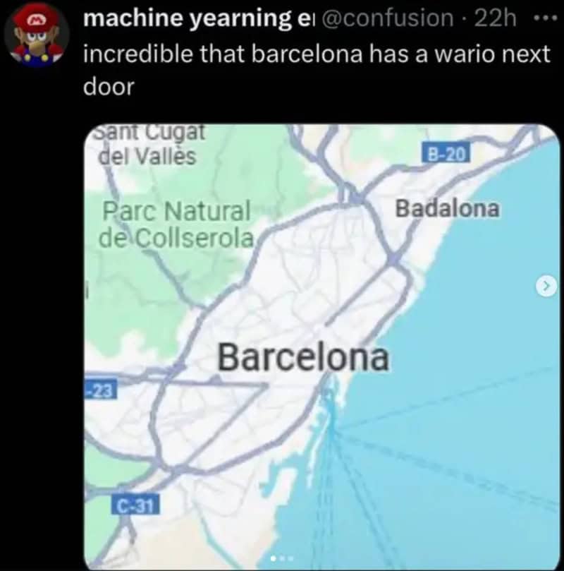 Incredible that barcelona has a wario next door.