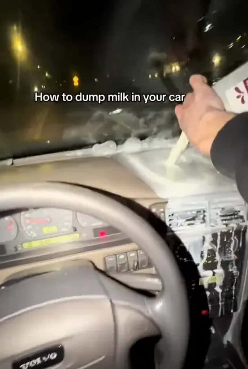 How to dump milk in your car.
