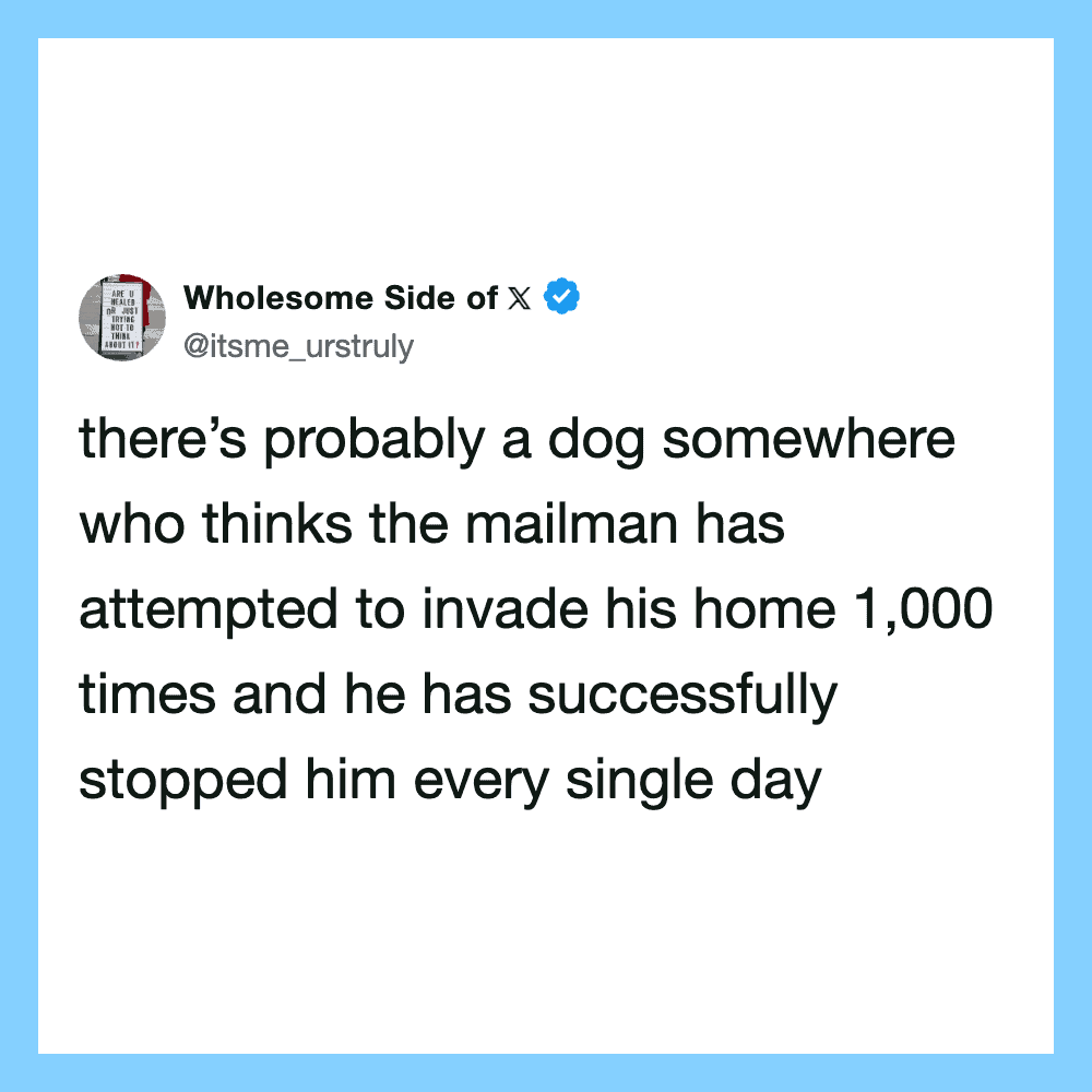 There’s probably a dog somewhere who thinks the mailman has attempted to invade his home 1,000 times.
